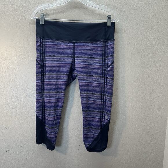 LULULEMON SZ 6 Vent It Out Crop Legging Space Dye Twist Print Running Athletic - Picture 1 of 6